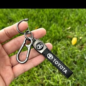 Black Keychain with Silver Accents